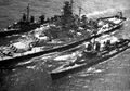 Massachusetts refuels two Fletcher-class destroyers, 1944.