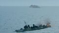 JUSTICE! The Shinonome takes the enemy Mikhail Kutuzov with it.