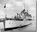 HMS Edinburgh setting sail.