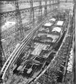 USS Massachusetts (BB-59) under construction at Bethlehem Steel Corporation.