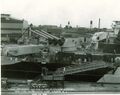 A close-up of Alaska’s forward main gun turrets.