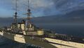 Close-up of the forward turrets and superstructure