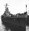 USS Cleveland in drydock at Aessi Island, 12 January 1944.