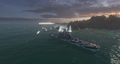 Gallant’s single-fire torpedo spread surprises two enemy Cleveland class cruisers.