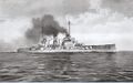A recognition drawing prepared by the Royal Navy, with Nassau’s main battery turned to starboard.